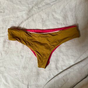 Patagonia Reversible Mustard and Pink Bikini Bottoms